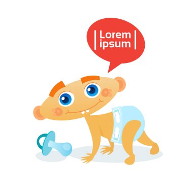 Şirin bebek çocuk kaynıyor yürümeye başlayan çocuk mutlu karikatür bebek bezi içinde
