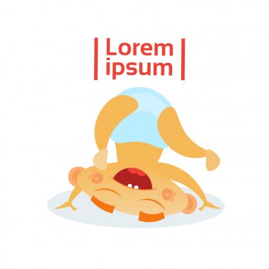 Şirin bebek çocuk yürümeye başlayan çocuk mutlu karikatür bebek bezi