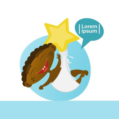 Yürümeye başlayan çocuk çizgi film bebek bezi içinde uyuyan sevimli Afrikalı-Amerikalı bebek çocuk