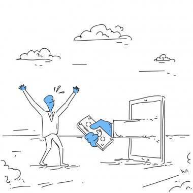 Dijital Tablet Crowdfunding yatırım konseptinden parayı iş adamı