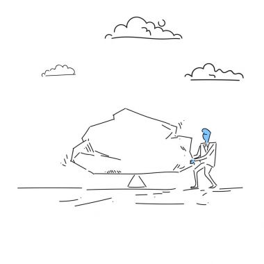 Büyük taş borç kredi kriz Risk kavramı Dengeleme iş adamı