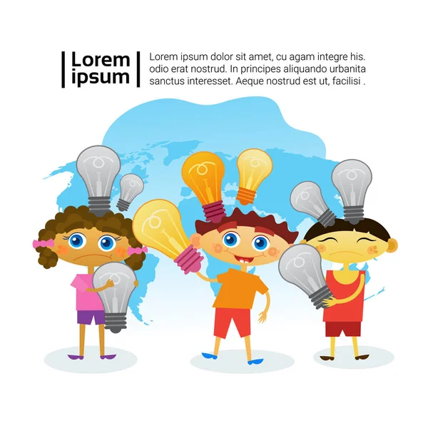 Akıllı çocuklar ampulleri çocuklar okul öncesi eğitim kavramı Holding Grup