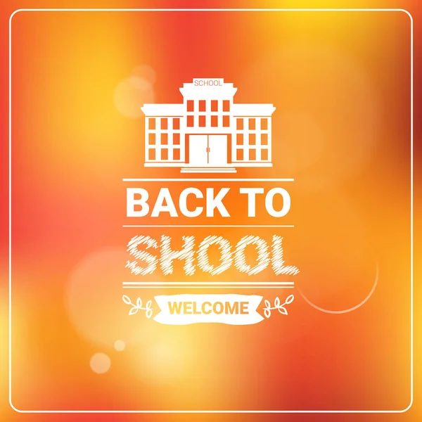 Willkommen zurück in der Schule buntes Logo — Stockvektor