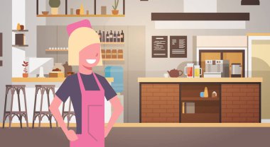 Kadın Cafe garson Barista kahve dükkanı iç