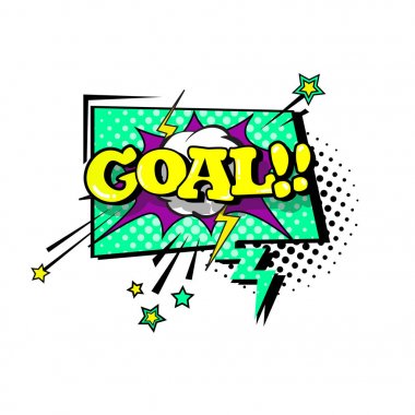 Komik konuşma sohbet Bubble Pop Art stil hedef ifade metin simgesini