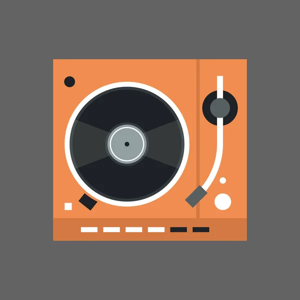 Граммофон значок виниловый диск рекордер аудио системы — стоковый вектор