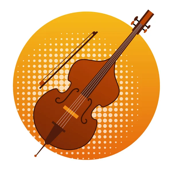 Hegedű Cselló ikon hangszerek — Stock Vector