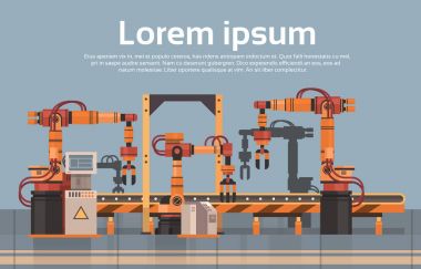 Fabrika üretim konveyör otomatik montaj hattı Makina Endüstriyel Otomasyon sanayi kavramı