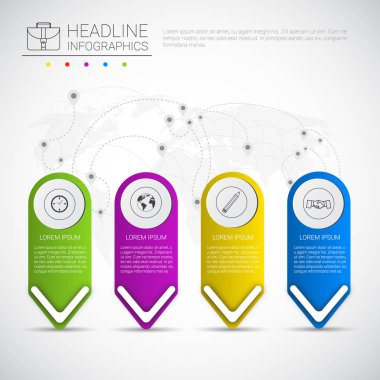 Dünya harita sunuyu kopya alanı Infographic tasarım iş verileri grafik toplama başlık