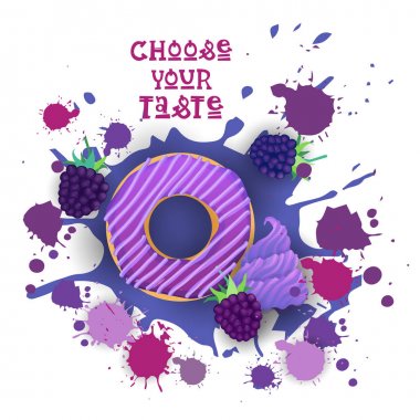 Çörek Blackberry renkli tatlı simgesini seçin, tat Cafe Poster