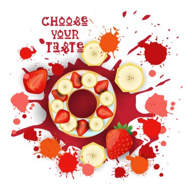 Çörek renkli tatlı simgesini seçin, tat Cafe Poster