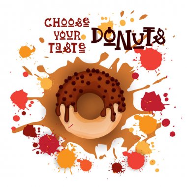 Çörek renkli tatlı simgesini seçin, tat Cafe Poster