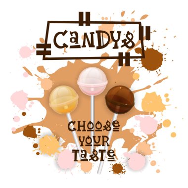 Candys Lolly tatlı renkli simge seçmek senin tat Cafe Poster