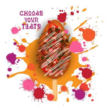 Dondurma Lolly renkli tatlı simgesini seçin, tat Cafe Poster