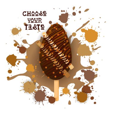 Dondurma Lolly renkli tatlı simgesini seçin, tat Cafe Poster