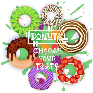 Çörek Set renkli tatlılar koleksiyonunu seçin, tat Cafe Poster