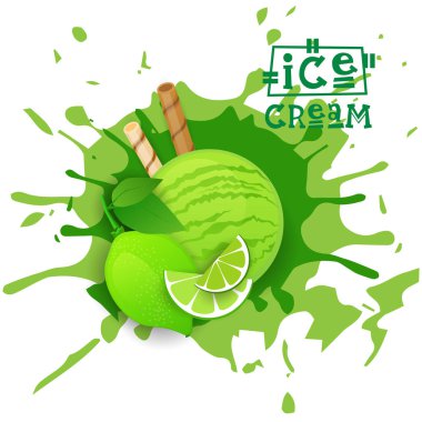 Dondurma kireç topu meyve tatlı tadı Cafe Posterinizi seçin