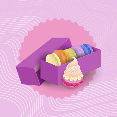 Renkli Macarons tatlı tatlı güzel lezzetli yemek ayarla