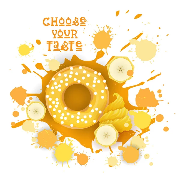 Çörek muz renkli tatlı simgesini seçin, tat Cafe Poster