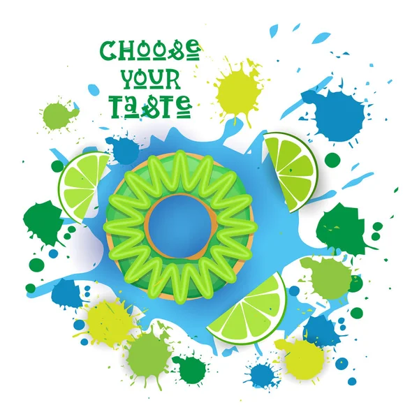 Çörek kireç renkli tatlı simgesini seçin, tat Cafe Poster