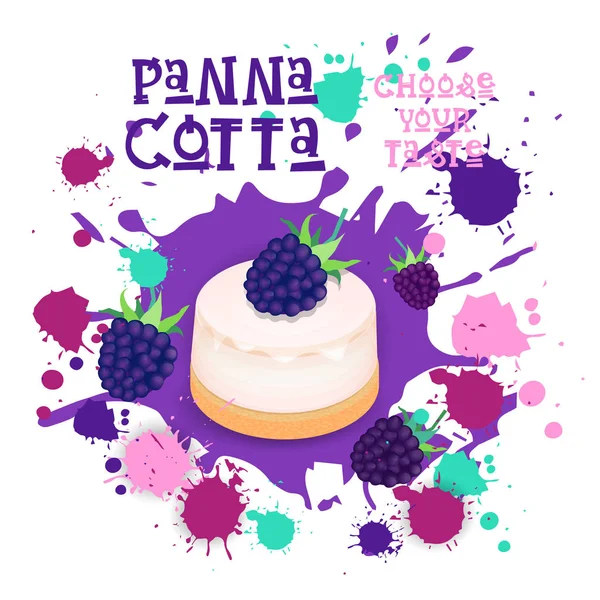 Panna Cotta Blackberry tatlı renkli simge seçmek senin tat Cafe Poster