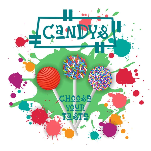Candys Lolly tatlı renkli simge seçmek senin tat Cafe Poster