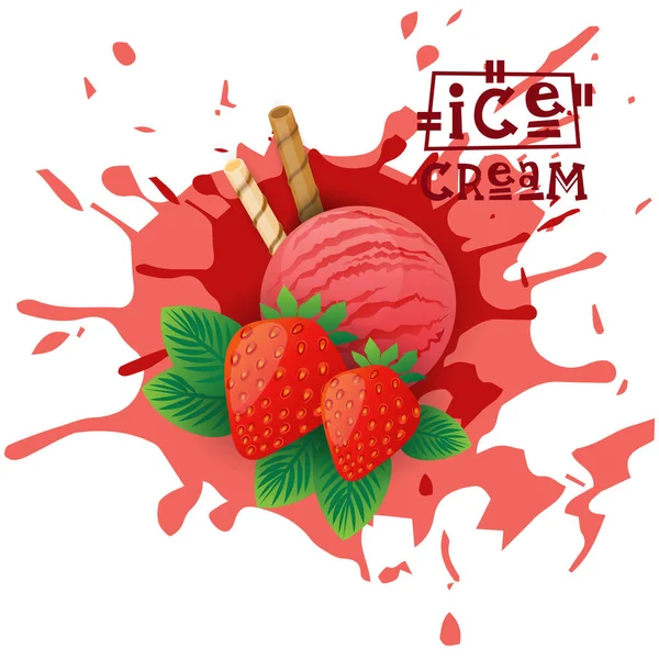 Dondurma çilek topu meyve tatlı tadı Cafe Posterinizi seçin