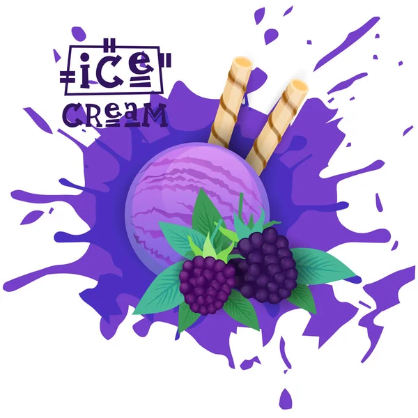 Dondurma Blackberry topu meyve tatlı tadı Cafe Posterinizi seçin