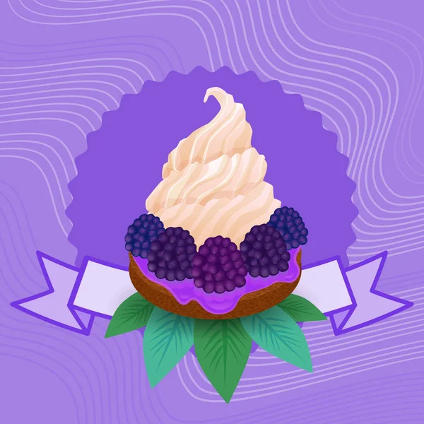 Bolo colorido Doce Bonito Cupcake Sobremesa Deliciosa Alimentos —  Vetores de Stock