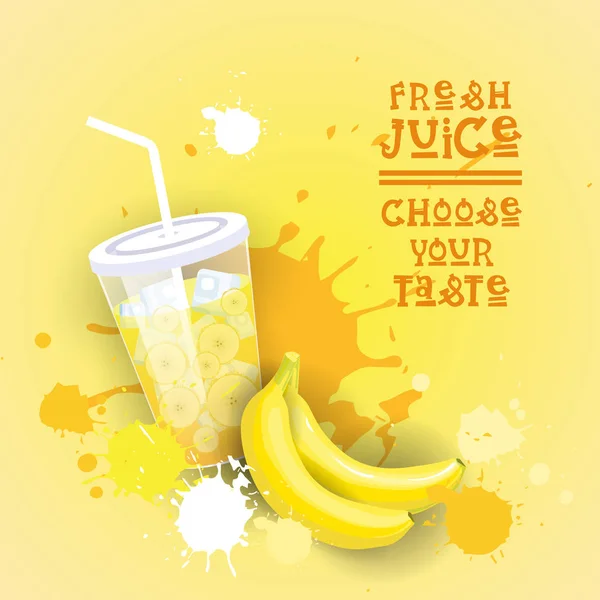 Fresh Juice Logo Healthy Vitamin Drink Bar Colorful Banner — Stock Vector