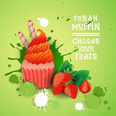 Taze kek tadı Logo pasta tatlı güzel Cupcake tatlı lezzetli yemek seçin