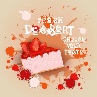 Taze tatlı afiş renkli pasta tatlı güzel lezzetli yiyecek Logo