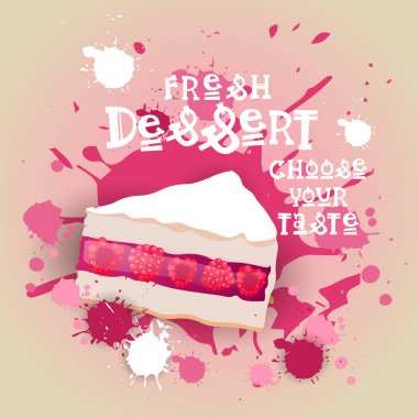 Taze tatlı afiş renkli pasta tatlı güzel lezzetli yiyecek Logo