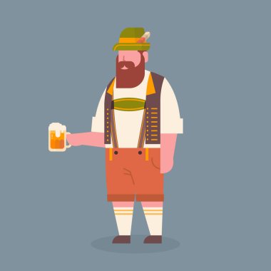 Alman giyim Oktoberfest garson Fest kavramı giyen adam tutun bira bardağı