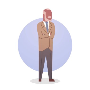 Kıdemli adam African American dedesi gri saç erkek simgesi tam uzunlukta