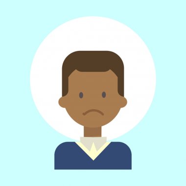 Afrikalı-Amerikalı kadın üzücü duygu profili simgesinin, kadın karikatür portre yüz