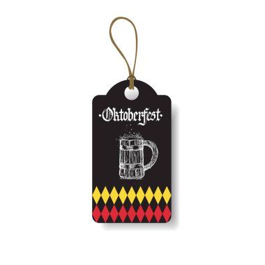 Oktoberfest etiketi Alman Bira Festivali afiş tasarım simgesi