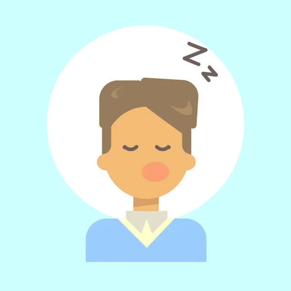 Male Sleeping Emotion Profile Icon, Man Cartoon Portrait Happy Smiling Face — Stock Vector