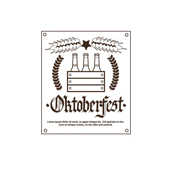 Oktoberfest Beer Festival Logo Holiday Decoration Posters Design — Stock Vector