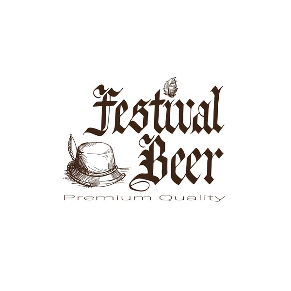 Oktoberfest Festival de la bière Logo Décoration de vacances Affiches Design — Image vectorielle