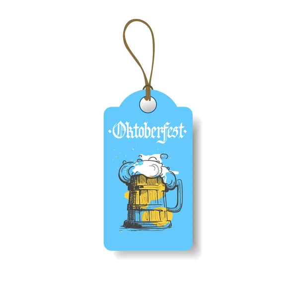 Oktoberfest Tag German Beer Festival Flyer Design Icon — Stock Vector