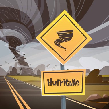 Yol işaret Tornado hakkında uyarı, kasırga kasırga kırsal Rüzgar girdap yok alan doğal afet kavramı