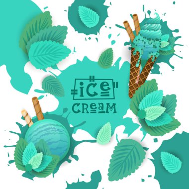 Nane tat tatlı renkli Poster ile dondurma