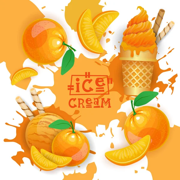 Şeftali tadı tatlı renkli Poster ile dondurma