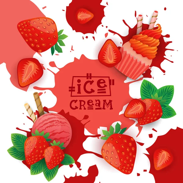 Dondurmalı çilek tadı tatlı renkli Poster