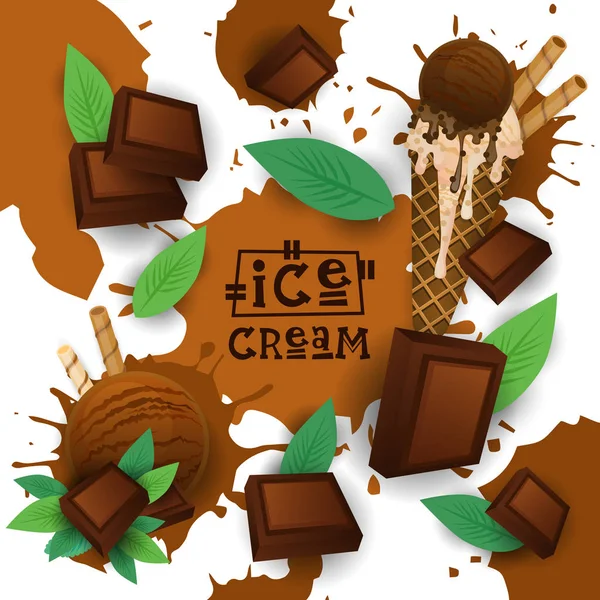 Çikolata tadı tatlı renkli Poster ile dondurma