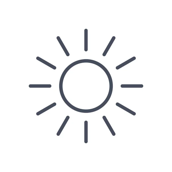 Icône du soleil Météo ensoleillée Concept Prévisions Climat — Image vectorielle