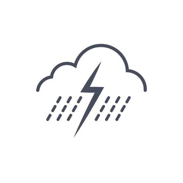 Концепция климатического прогноза погоды с иконкой дождливого шторма — стоковый вектор