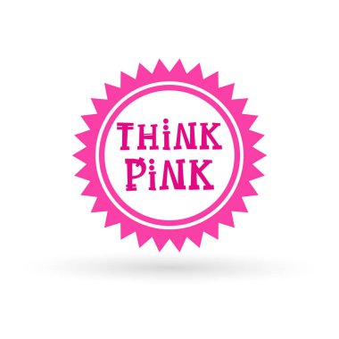 Pembe kurdele Meme Kanseri Bilinçlendirme simgesi izole