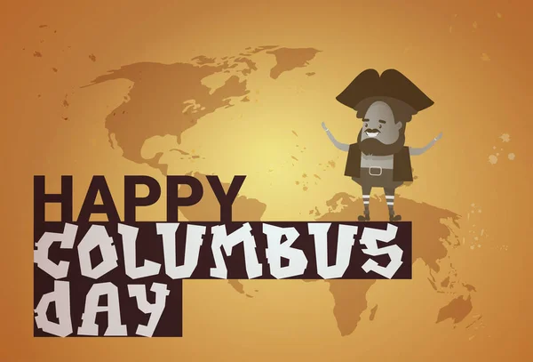 Feliz Día de Colón Nacional EE.UU. Banner de tarjeta de felicitación de vacaciones — Archivo Imágenes Vectoriales